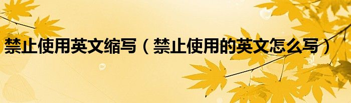 禁止使用英文缩写（禁止使用的英文怎么写）